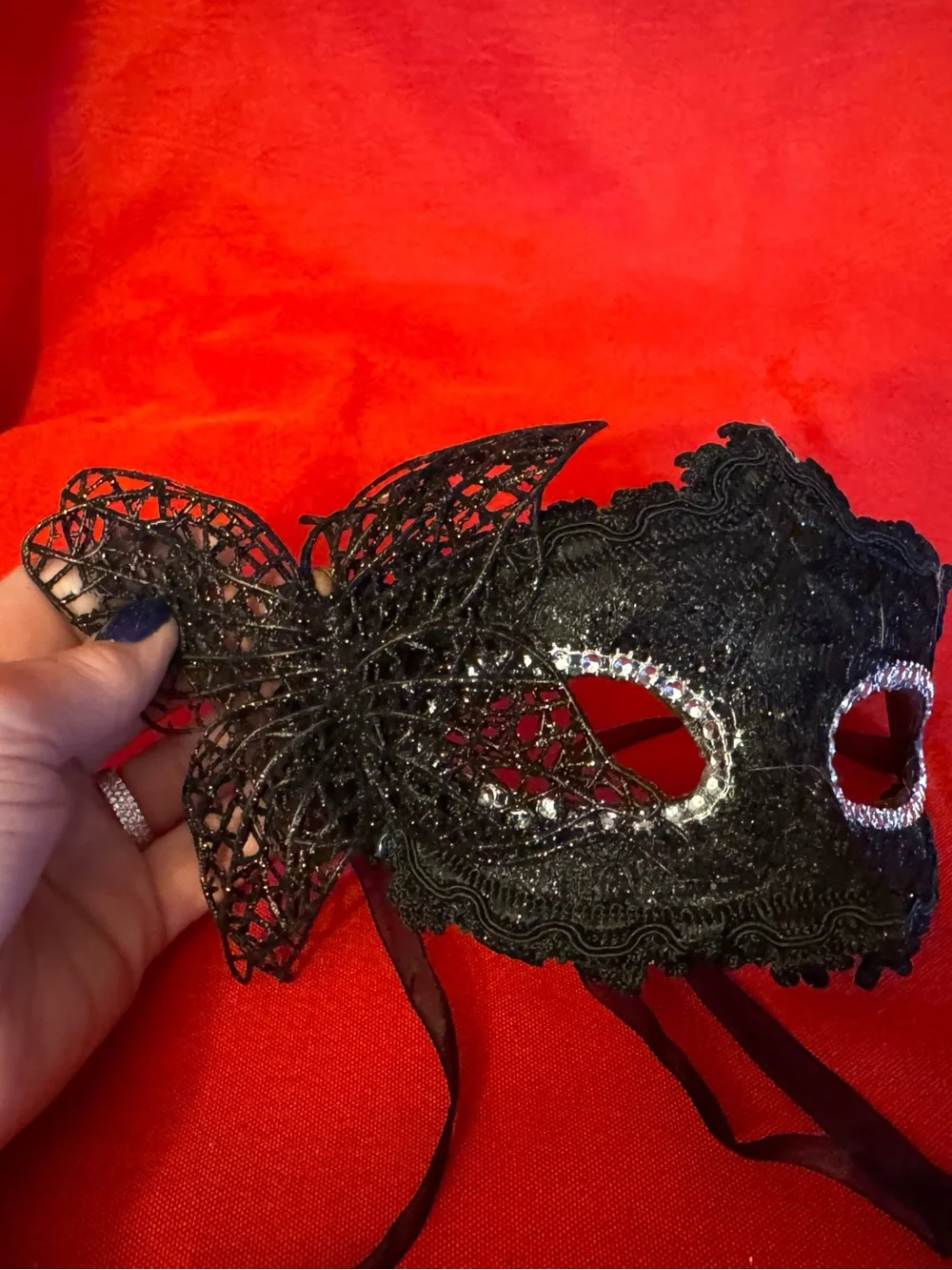 Gold Lace Butterfly Venetian Mask